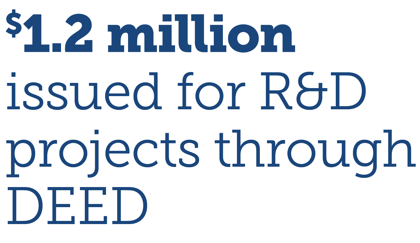 $1.2 million issued in DEED grants