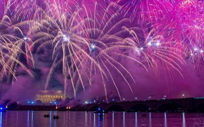 Fourth of July fireworks over Washington, D.C.