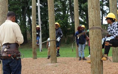 Participants in MLGW's utility construction bootcamp. Photo by Markia Hilliard.  