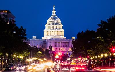 U.S. Capitol Building at night