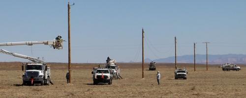 Crews work during Light Up Navajo III, April 2022