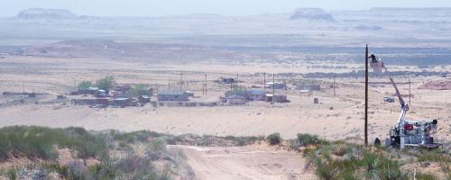 aerial view of electrical work in the Navajo Nation